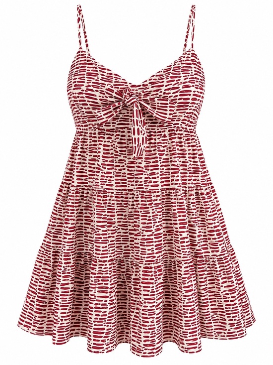 Blue Rain Dresses & Skirts - Blue Rain Ruched Red and White Mini Sundress
